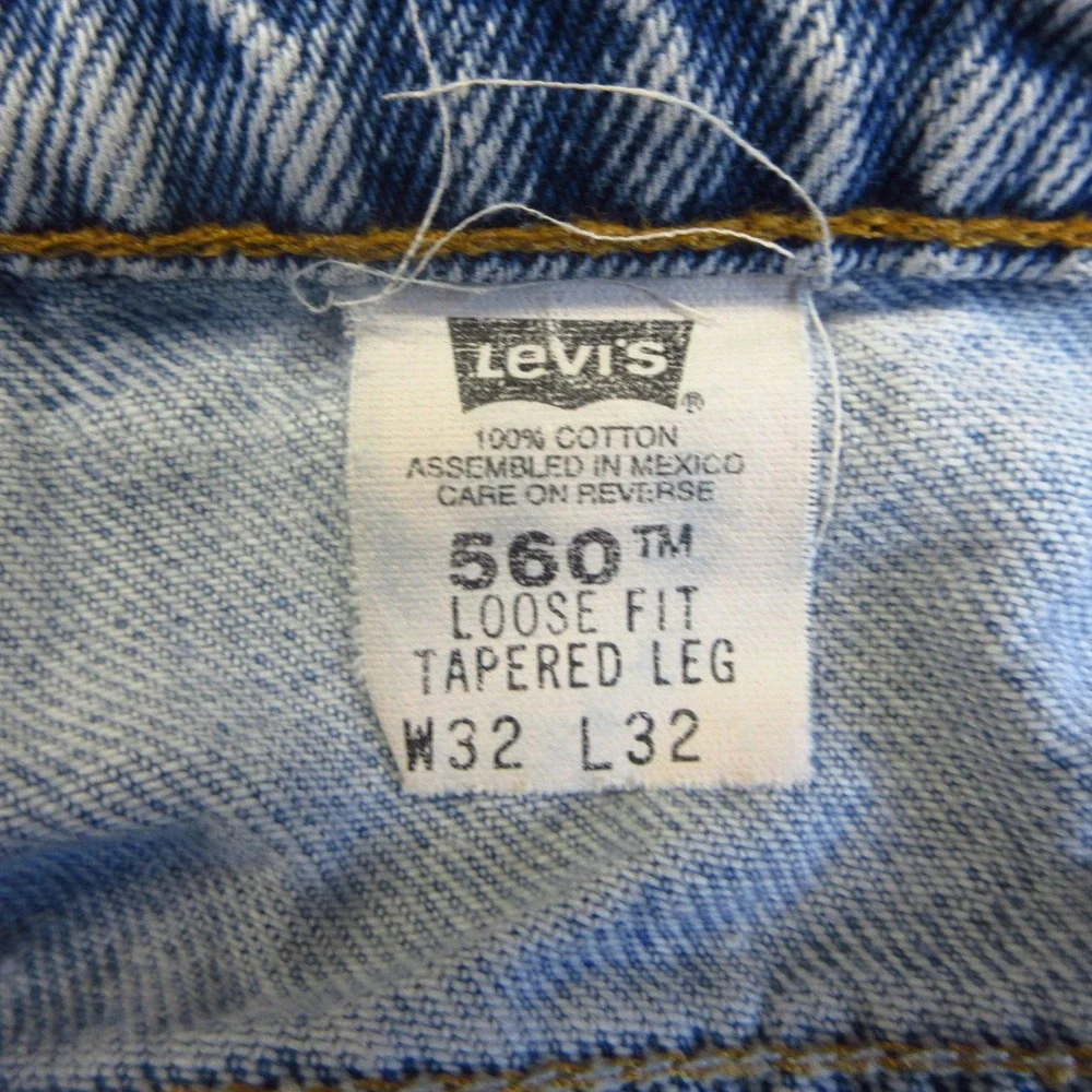 Levi's 560 Jeans Mens 32x32 (Actual 30x30.5) Blue Vintage 98 Loose Fit Tapered